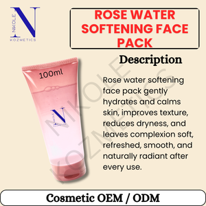 Masque facial hydratant et éclaircissant à l'eau de rose, soin nourrissant pour tous types de peaux, OEM ODM, marque privée - Product Image 3