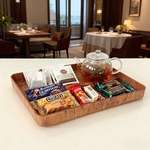 Plateau en bois extra large écologique pour la cuisine et les fêtes, ensemble de plateaux de service en bois, plateaux de rangement en contreplaqué - Product Image 6
