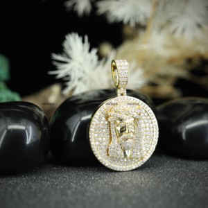 Pendentif Jésus en Moissanite, Argent Sterling 925 Plaqué Or, Style Hip Hop Iced Out pour Hommes, Bijoux - Product Image 2