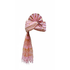 Turbante Barati Rosa Dorado Safa |   Pagdi para Invitados de la Fiesta del Novio - Product Image 2