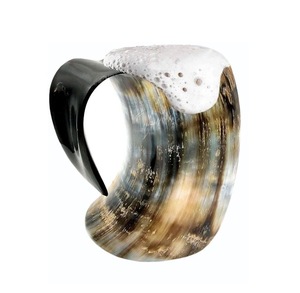 Jarra Vikinga Ecológica de Cuerno de Búfalo Hecha a Mano de ILAHI, de Grado Alimenticio, Arte Folclórico, Estilo Medieval Antiguo, Religioso, Feng Shui, Animal - Product Image 4