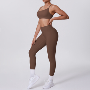 Ensemble Leggings de Yoga Taille Haute et Soutien-Gorge de Sport Sans Coutures – Tenue de Sport et de Fitness pour Femme – Vêtements Athlétiques – Fournisseur en Gros - Product Image 1