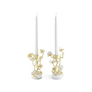 Candelabros Artesanales Ecológicos de Calidad Óptima con Forma de Árbol Dorado y Detalles Florales Blancos para Decoración del Hogar, Envío Rápido - Product Image 2