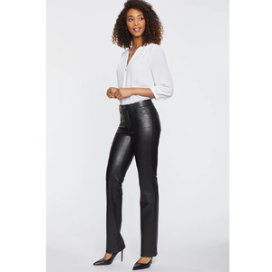 Pantalones de Cuero Sintético PU Negro Brillante para Mujer, Pantalones de Invierno a Prueba de Viento, de Cintura Alta con Botones, Ropa Exterior de Moda Urbana - Product Image 6