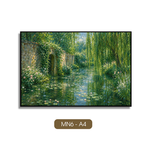 Peinture d'art vintage tendance sur toile de soie, décoration murale de luxe pour la maison, marque privée, origine Vietnam, marque HALO - Product Image 1