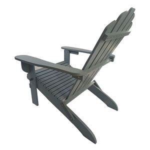 Sedia Adirondack Pieghevole in Legno Grigio per Esterni o Interni - Product Image 5