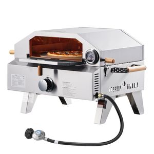 Forno per Pizza da esterno portatile a Gas per campeggio In giardino 13 pollici di Cordierite ispessita griglia termometro incorporata In pietra per Pizza - Product Image 1