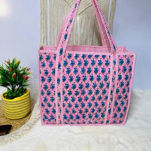 Floral Handprinted Large Beach Tote <b>Bags</b> Eco-Friendly Quilted Weekender <b>Bag</b> <b>for</b> <b>Women</b> Bridesmaid Gift <b>Bag</b> Open <b>Travel</b> Shopping - Product Image 4