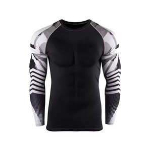 Rashguard de compression pour homme de qualité supérieure, en spandex, séchage rapide, pour entraînement MMA, BJJ, gym, manches longues, personnalisable OEM ODM - Product Image 1