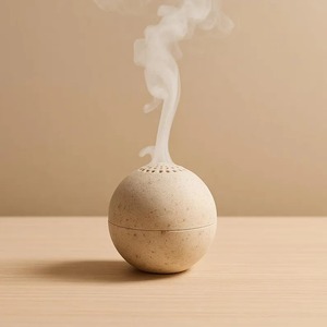Luxury Customizable Travertine Style Resin Mabkhara Arabic <b>Oud</b> <b>Bakhoor</b> Burner for Premium Home Fragrance and Islamic Home Decor - Product Image 1