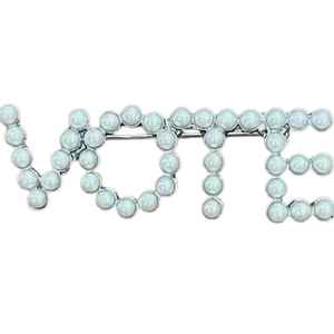 Pin de Solapa VOTE con Perlas y Letras de Diamantes de Imitación, Accesorio de Votación, Joyería para el Día de las Elecciones para Mujeres y Hombres - Product Image 1