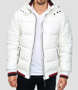 Veste matelassée à capuche pour homme, coupe-vent respirante, écologique, épaisse, décontractée, fermeture éclair, polyester - Product Image 1