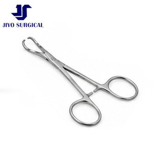 Pince à serviettes Backhaus de 3 1/2 pouces en acier inoxydable, à mâchoires courbées dentelées, avec poignée annulaire, instrument chirurgical - Product Image 4