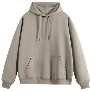 Sweat-shirt à capuche zippé vert pour homme, décontracté, couleur unie, en molleton 100% coton, coupe oversize, avec poche personnalisée, manches longues, hiver - Product Image 2
