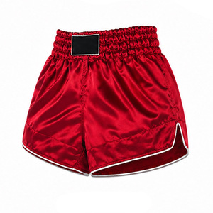 Pantalones Cortos de Boxeo Personalizados para Hombre, de Satén Rojo, Cintura Alta, Cierre Elástico, Color Sólido, Estilo Casual, Transpirables, de Poliéster - Product Image 5