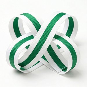 นีลคามัล อินดัสทรีส์ ขายส่งริบบิ้นโกรเกรนสีขาวลายเขียว ริบบิ้นลายเส้นตรงกลาง สำหรับตกแต่งบรรจุภัณฑ์ ประดับเหรียญ และของตกแต่ง - Product Image 5