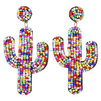 Boucles d'oreilles artisanales perlées en forme de fleur, brodées multicolores, pendantes, style bohème, western, Fiesta, bijoux pour femmes et filles, personnalisables