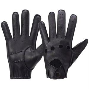 Gants d'extérieur de luxe faits main en cuir respirant et écologique, compatibles écran tactile, avec détection par aiguille, longueur poignet, pour garder les mains au chaud - Product Image 6