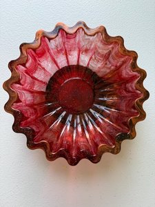 Red Swirl Resin Bowl – Decorative Trinket Dish, <b>Candy</b> Bowl - Product Image 4
