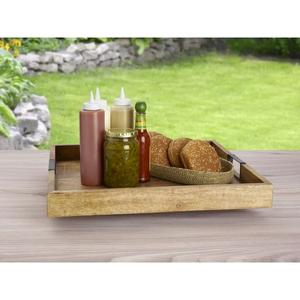 Plateau de rangement et de service élégant avec côtés surélevés, poignées faciles à saisir, design minimaliste, parfait pour la table basse, la cuisine et la maison - Product Image 2