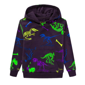 Sweat-shirt à capuche personnalisé pour enfants en polyester et coton molletonné avec imprimé lettres, décontracté pour garçons, automne-hiver, OEM - Product Image 3