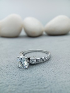 แหวนเพชรทรงแฟนซีแบบโซลิแทร์ VVS ทอง 14k 18k เงิน 925 ของขวัญสำหรับงานหมั้น งานแต่งงาน งานครบรอบ งานปาร์ตี้ ได้รับการรับรองจาก GIA แหวนทันสมัย - Product Image 2
