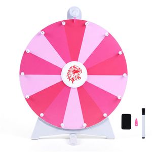 Ruota della Fortuna Girevole Pieghevole Rosa da 24 Pollici per Eventi e Giochi - Product Image 1