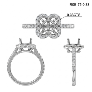 แหวนหมั้นแหวนเพชรแท้18K สีโรสโกลด์0.33cts ทรงครึ่งวงกลมสำหรับผู้หญิงจัดส่งจากฮ่องกง - Product Image 6