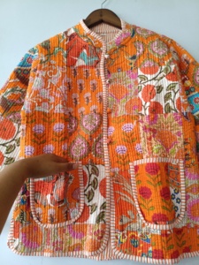 Organic <b>Quilted</b> Indian Cotton <b>Jacket</b> Reversible Block Print <b>Jacket</b> Black Warm <b>Jacket</b> <b>Quilted</b> <b>Jacket</b> Boho New Style <b>Jacket</b> - Product Image 4