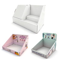 Étagère de présentation de produits personnalisée, présentoir pliable en papier, présentoir de vente au détail en carton ondulé, présentoir sur pied en carton