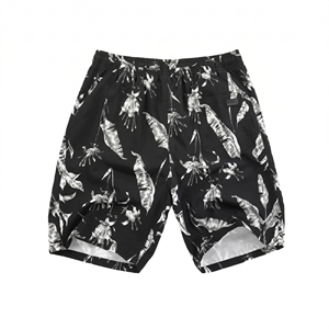 Short de plage à imprimé tropical pour homme – Short de bain d'été à séchage rapide avec taille élastique et cordon de serrage – Short de bain décontracté pour les vacances - Product Image 3
