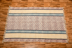 Tapis artisanal bohème à motifs géométriques en coton écologique, lavable, tissé à la main, pour salon et chambre à coucher - Product Image 5