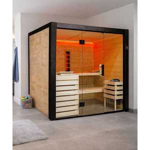 Nouveau sauna familial FAMILY-M-S pour 3-4 personnes, intérieur, avec façade en verre - Product Image 3