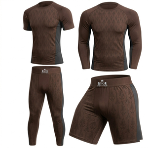 Men's Short Sleeve Rash Guard Camouflage Sublimation Print Quick Dry Sport Top Compression Shirt - Product Image 4