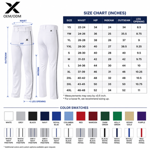 Pantalones de Béisbol X Sports City Estilo Profesional con Dobladillo Abierto, 100% Poliéster, Transpirables, que Absorben la Humedad, Corte Regular, Diseño Sólido - Product Image 6