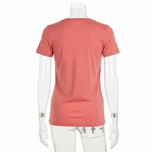 Plain Comfortable 100% Cotton V Neck Short Sleeve <b>Women</b> <b>Polo</b> <b>Shirt</b> With Custom Logo Trendy Casual Breathable Summer Style - Product Image 2