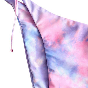 Custom Girls Tie Dye Triangle <b>Bikini</b> <b>Set</b> Two Piece Quick Dry Breathable Eco-Friendly <b>Sexy</b> String Swimwear OEM ODM Private Label - Product Image 6