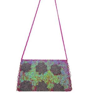 Bolso Casual de Lujo Hecho a Mano en India, Bolso Baguette con Cuentas de Vidrio, Asa con Surtido de Cuentas Multicolor, Duradero, Artesanal y Local - Product Image 6