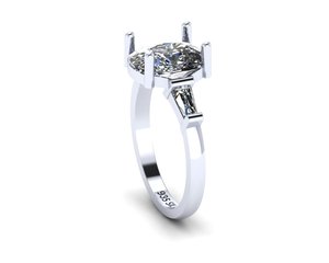 High quality gold silver ladies <b>rings</b> with cushion tapper moissanite cvd colour stone <b>cz</b> 6.21 cts vvs2 d vs1 premium jewellery - Product Image 2