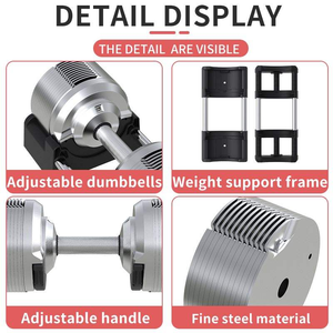Adjustable 41.5kg Electroplated Steel Plate Dumbbell Set 1.5kg Increment Free Weight Gym Equipment for Home <strong>Strength</strong> <strong>Training</strong> - Product Image 5