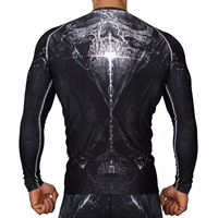 Rashguard personnalisé pour homme, séchage rapide, respirant, écologique, antibactérien, en spandex/polyester, manches longues, imprimé par transfert thermique