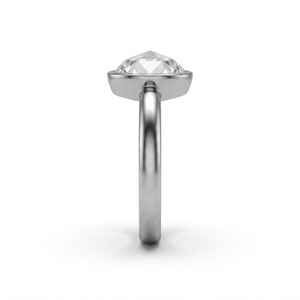 Modern 9K White Gold Rose Cut Bezel <b>Set</b> Lab-Grown Diamond <b>Ring</b> Simple Elegant Luxury Wedding Party Jewelry IGI Certified - Product Image 4