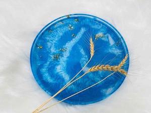 Assiette en résine écologique au design moderne, motif tourbillon blanc, texture marbre, qualité alimentaire, compatible lave-vaisselle - Product Image 3