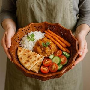 Ensemble de 4 plateaux de service en bois, plateaux en bois massif, planches à découper décoratives pour plats, assiettes, collations, dîner, utilisation à la maison, cuisine - Product Image 2