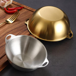 Tazón de metal Bold Blossom de 17 cm, tazón de acero inoxidable coreano vintage, tazón grueso para comida, tazón para mezclar ensaladas, venta al por mayor - Product Image 3