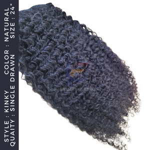 Prix de gros Extensions de cheveux naturels indonésiens Kinky Curly 100 cheveux humains vierges Remy paquets de cheveux alignés sur les cuticules - Product Image 5