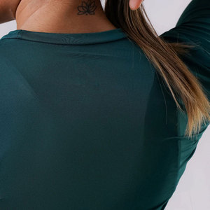 Camiseta larga de entrenamiento para mujer, top deportivo de tela suave diseñado para entrenamiento en el gimnasio, correr, sesiones de yoga y uso informal - Product Image 5