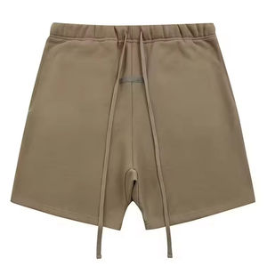 Shorts en velours côtelé rose pour homme, taille élastiquée avec cordon de serrage, poches, style décontracté, couleur unie, taille mi-haute, respirant - Product Image 2
