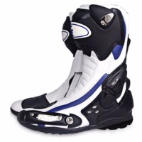 Chaussures de moto en gros, nouveau design, % polyester, respirantes, ignifuges, bottes de moto pour la course et le tourisme, été/hiver