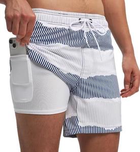 Pantalones Cortos Deportivos para Hombre, Color Sólido, Logotipo Frontal, Cintura Media, Cierre con Cordón, Secado Rápido, Transpirables, Casuales, de Lona - Product Image 2